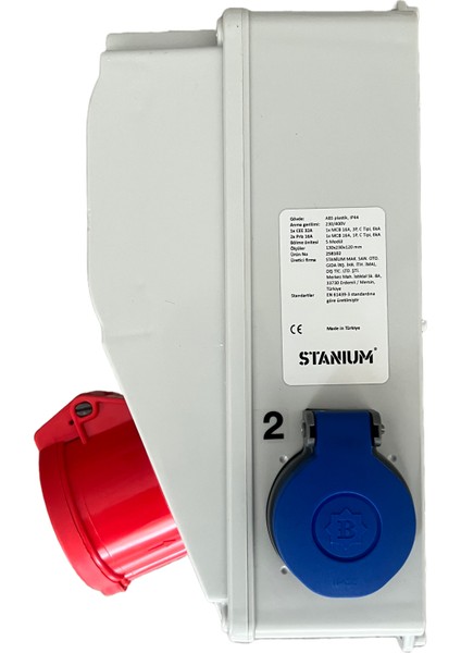 Stanıum Kompakt Kombinasyon Priz Kutusu – 11 Kw Ev Şarj + 2× Schuko Prizli – IP44, Sigma Mcb, 6 Ka, Montaja Hazır (258102) modelleri