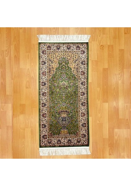 Mihrâb-I Gülzâr Motifli 60X120 cm Ipek Seccade Yeşil