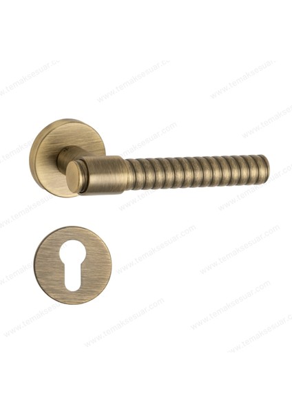 Axel-B Rozetli Kapı Kolu Antik Renk Yale ( Dış Kapı Rozetli)