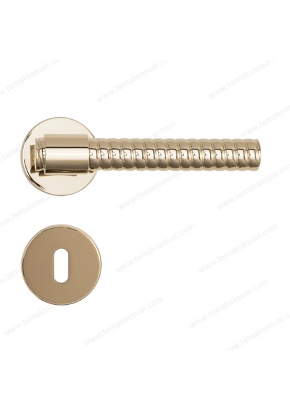 Axel-B Rozetli Kapı Kolu Gold Renk Oda Rozetli