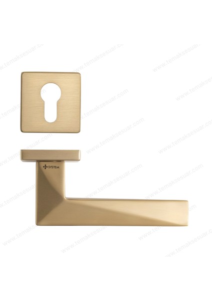 Prızma Rozetli Kapı Kolu Altın Saten Renk Yale ( Dış Kapı Rozetli) fiyatları