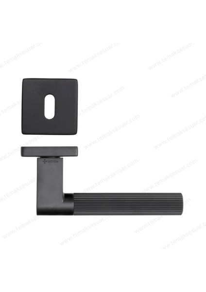 Leo-L Rozetli Kapı Kolu Mat Siyah Renk Oda Rozetli fiyatları