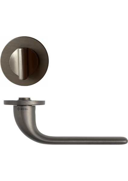 Rıven Rozetli Kapı Kolu Kalaylı Siyah Saten Renk Wc Mandallı Rozet