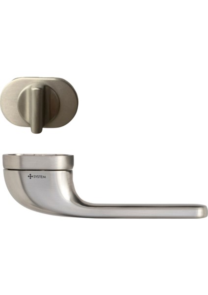 Lokı Rozetli Kapı Kolu Nikel Saten Mat Renk Wc Mandallı Rozet