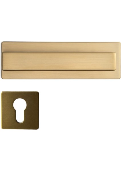 Norma Rozetli Kapı Kolu Altın Saten Renk Yale ( Dış Kapı Rozetli)