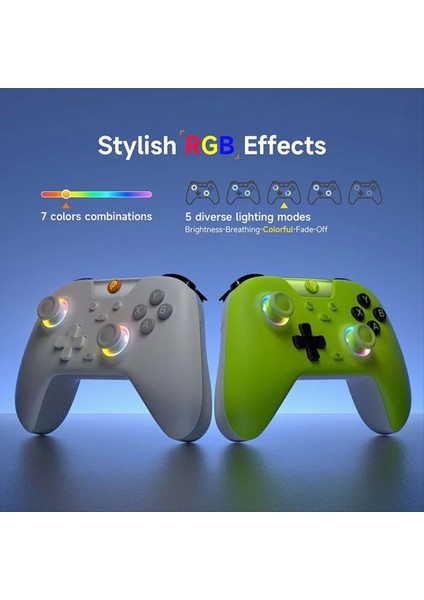 Easysmx X05 Kablosuz Gamepad Bluetooth Oyun Rgb Denetleyicisi Pc/telefon/switch/steam Green ile Uyumlu (Yurt Dışından) modelleri