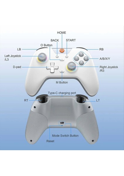 Easysmx X05 Kablosuz Gamepad Bluetooth Oyun Rgb Denetleyicisi Pc/telefon/switch/steam Green ile Uyumlu (Yurt Dışından) indirimleri