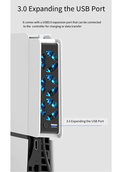 PS5SLIM Konsolu Sıcaklık Kontrolü Soğutma Fanı Için PS5SLIM Oyun Konsolu Arka Soğutma Fanı Için 3 Hızlı Soğutma Fanı (Yurt Dışından)