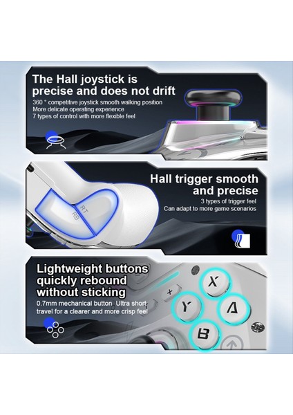 Oyun Konsolu Kablosuz Oyun Denetleyicisi Programlanabilir Gamepad Salonu Switch/steam/ios/android White Için Joystick Desteği (Yurt Dışından) fiyatları