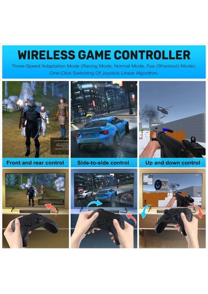 Z03 Kablosuz Gamepad Salonu Krank Çift Kesim Tetik Tuşları Switch Android Ios Pc 400MAH Taşınabilir Gamepad Siyah (Yurt Dışından) indirimleri