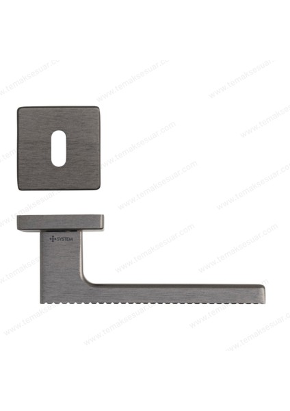 Gıze Rozetli Kapı Kolu Kalaylı Siyah Saten Renk Yale ( Dış Kapı Rozetli)