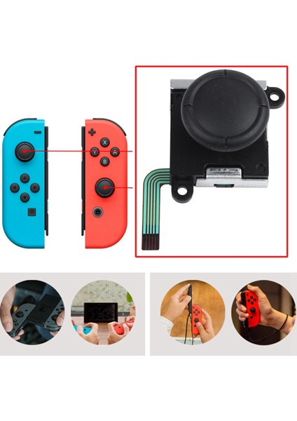 Nintendo Switch Joy Con Denetleyicisi Için 6x 3D Analog Joystick Başparmak Sopa Sensör Değiştirmeleri (Yurt Dışından) fırsatları
