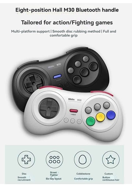 Nintendo Switch Pc Mac Steam White Için 8bitdo M30 Bluetooth Denetleyici Gamepad (Yurt Dışından) modelleri