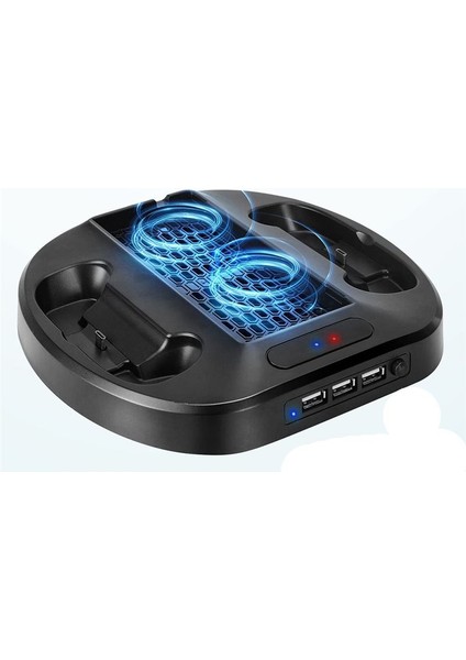 Xbox Serisi S Soğutma Standı Çift Denetleyici Şarj Portları ile Soğutma Fanı Şarj Istasyonu Dock 3 USB Bağlantı Noktaları (Yurt Dışından)