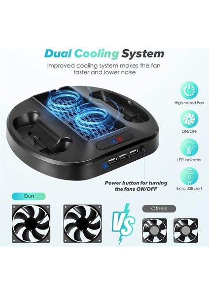 Xbox Serisi S Soğutma Standı Çift Denetleyici Şarj Portları ile Soğutma Fanı Şarj Istasyonu Dock 3 USB Bağlantı Noktaları (Yurt Dışından) fiyatları