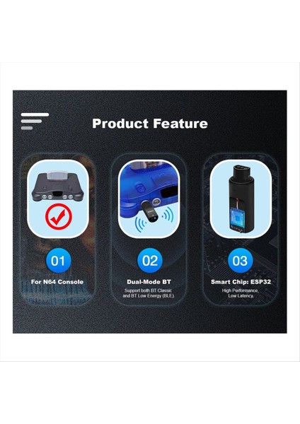 Ps3/ps4/ps5 Için Nintendo 64 Konsolu Için Kablosuz Oyun Denetleyicileri Adaptörü Nintendo Switch Oyun Denetleyicileri Şeffaf (Yurt Dışından) modelleri