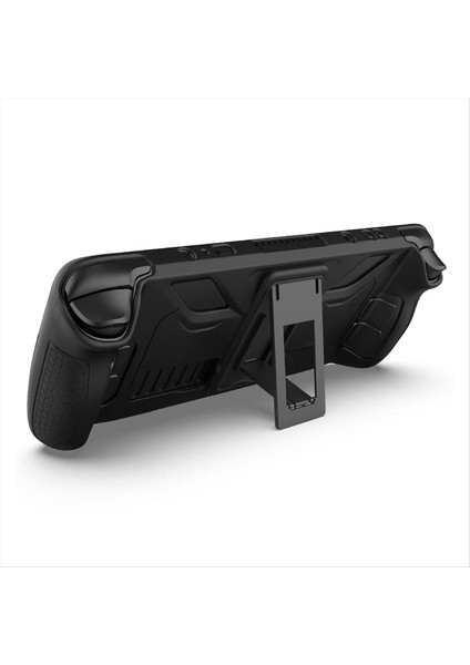 Steam Güverte Koruyucu Koruyucu Kılıf-Anti-Fall Anti-Slip Yumuşak Silikon Kapak+Katlanır Stand Oyunu Konsol Aksesuarları Siyah (Yurt Dışından)