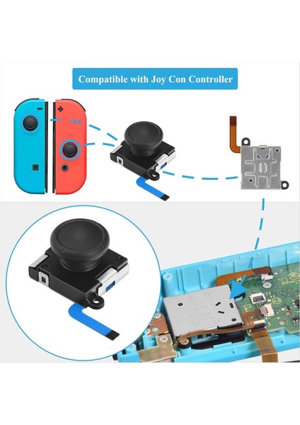 Joystick Yedek 4 Paket Değiştirme Joy-Con Denetleyici ve Anahtar Lite Için Yedek Joystick Analog Başparmak Çubuğu (Yurt Dışından) modelleri