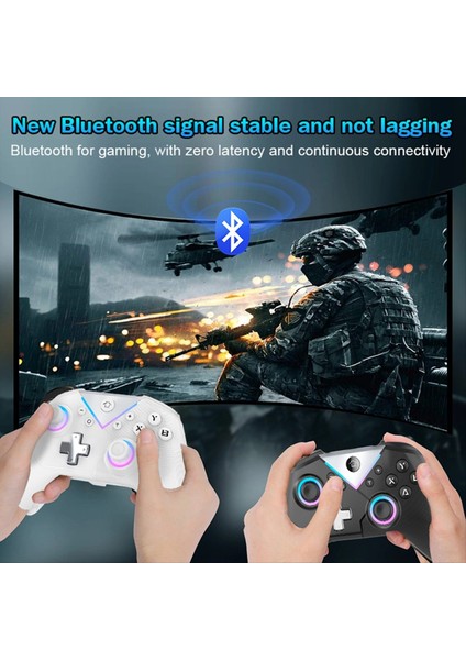 Uyandırma Makro Programlanabilir Kablosuz Bluetooth Denetleyicisi ile Altı Eksenli Oyun Konsolu Switch White Için Oyun Denetleyicisi (Yurt Dışından) indirimleri