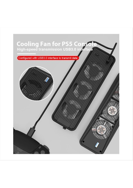 Ps5 Soğutma Fanı Sessiz Soğutucu LED Işık Usb3 0 Port Oyun Konsolu Soğutma Fanı Siyah (Yurt Dışından) modelleri