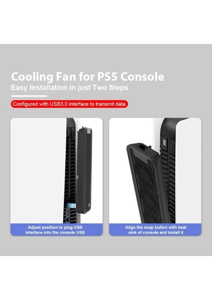 Ps5 Soğutma Fanı Sessiz Soğutucu LED Işık Usb3 0 Port Oyun Konsolu Soğutma Fanı Siyah (Yurt Dışından) fırsatları