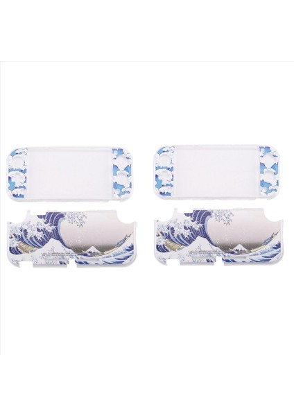 Nintendo Switch Için 2x Lite Koruyucu Kabuk Tam Kapak Üst ve Alt Kapak Boyalı Kabuk SX-117 Ukiyo-E Deniz Dalgaları (Yurt Dışından)