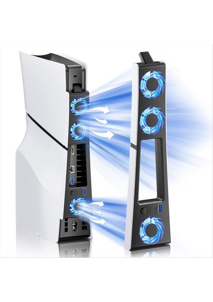 3 Fan&#39 Lı Ps5 Slim Konsolu Için Rgb Işık Soğutma Fanı USB 3 0 Port Sessiz Soğutma Sistemi Sony Ps5 Slim (Yurt Dışından) fiyatları