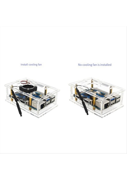 Orangepi Için 5pro Akrilik Kılıfı Için Orangepi 5 Pro Soğutma Fanı Anten Balı Şeffaf Akrilik Kılıf B (Yurt Dışından) fiyatları