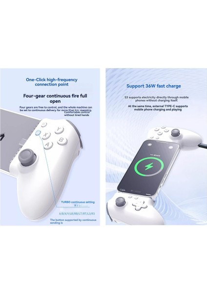 Memo S3 Gamepad - Telefonlar Için Android &amp Ios Telefonları Için Type -C Kablolu ve Kablosuz Joystick (Yurt Dışından) indirimleri