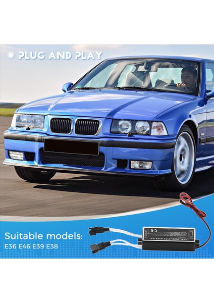 4 Adet Beyaz Far Ccfl LED Melek Gözü Kiti Halka Drl Dönüş Sinyal Lambası Lambası - E36 E46 E39 E38 (Yurt Dışından) indirimleri