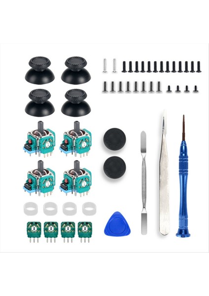 4pcs Ps5 Denetleyici Için Sensör Modülü ile Analog Joystick 3D Analog Joystick Potansiyometresi Joystick Kapağı Onarım Kiti (Yurt Dışından)