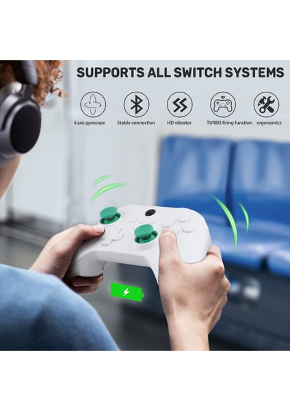 Z03 Kablosuz Gamepad Salonu Krank Çift Kesim Tetik Tuşları Switch Android Ios Pc 400MAH Taşınabilir Gamepad Beyaz Için Somatik (Yurt Dışından) fırsatları