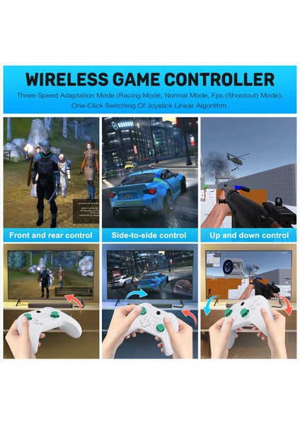 Z03 Kablosuz Gamepad Salonu Krank Çift Kesim Tetik Tuşları Switch Android Ios Pc 400MAH Taşınabilir Gamepad Beyaz Için Somatik (Yurt Dışından) indirimleri