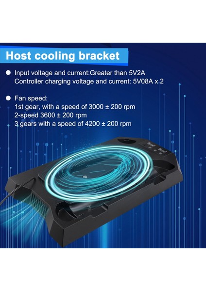 Ps5/ps5 Slim Console Için Dikey Soğutma Standı Playstation5 Için Hızlı Şarj Istasyonu 5 Gamepad Şarj Dock Siyah (Yurt Dışından) fırsatları
