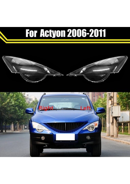 Sağ Ön Far Kapağı Lens Lambası Kabuk Maskesi Ssangyong Actyon Için Abajur 07-11 Kafa Işık Lambası Cam Konuk Kılıf (Yurt Dışından) modelleri