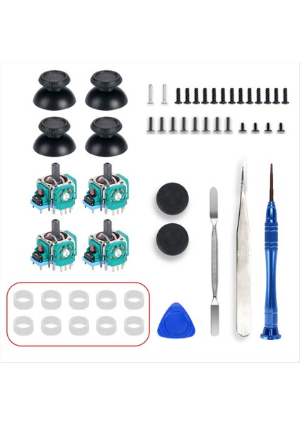 4pcs Ps5 Kontrolör Için Joystick Kapakları ile Analog Joystick 3D Analog Joystick 10 Joystick Kauçuk Halkalı Potansiyometre (Yurt Dışından)