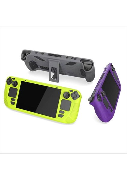 Steam Güverte Koruyucu Koruyucu Vaka-Anti-Fall Anti-Slip Yumuşak Silikon Kapak+Katlanır Stand Oyunu Konsol Aksesuarları Sarı (Yurt Dışından) indirimleri