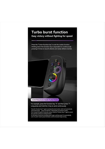 D8 Teleskopik Oyun Denetleyicisi Rgb Android Ios Ps3 Ps4 Switch Pc Için 6 Eksenli Titreşim ile Hafif Mobil Oyun Denetleyicisi A (Yurt Dışından) fırsatları