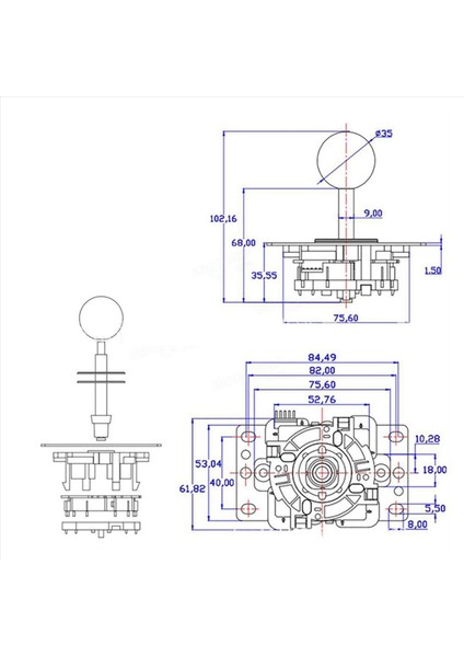 2x Arcade Joystick Controller Joystick Joystick ile Devre Tahtası ile Işık Olmadan 5p Pin Işık Oyun Konsolu Tutucu I (Yurt Dışından) fırsatları