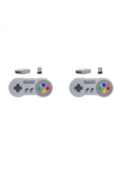 2x Oyun Denetleyicisi Kablosuz 2 4g Gamepad Joypad Joystick Snes Mini Pc Windows Ns Switch Renkli Düğme Için Uyumlu (Yurt Dışından)