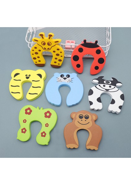 7 Karikatür Desenli Bebek Sıkışma Önleyici Kalınlaştırılmış Güvenlik Kapı Durdurucuları (Yurt Dışından)