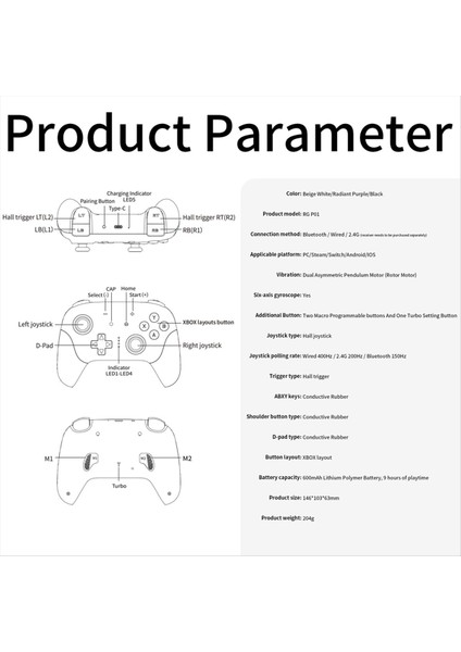 Anbernic RGP01 Gamepad Kablosuz Bluetooth Oyun Denetleyicisi Rgb Salonu Efekt Pc Için Joystick Ios Ios Steam White (Yurt Dışından) fırsatları