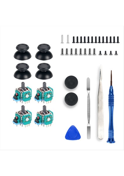 4pcs Analog Joystick Ps5 Denetleyicisi Için Joystick Kapakları 3D Analog Joystick Potansiyometre Tornavida Onarım Kiti (Yurt Dışından)