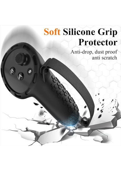 El Denetleyicisi Silikon Kabulleri Kapak Koruyucu Sleeve Kontrolör Meta Quest 3 Vr Aksesuarları Için El Kayışları (Yurt Dışından) modelleri