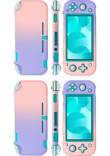 Nintendo Switch Için 2x Lite Koruyucu Kılıf Kabuğu Renkli Sevimli Sert Arka Kapak Cilt Oyunu Konsolu Mor-Pembe (Yurt Dışından)