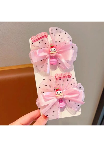 Bir Çift Kuromi Fiyonk Flaması ve Çizgi Film Saç Tokası (Yurt Dışından)