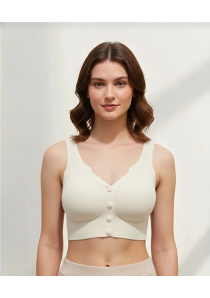 Lazer Kesim Düğmeli Çıkarılabilir Kap Bralet Sütyen