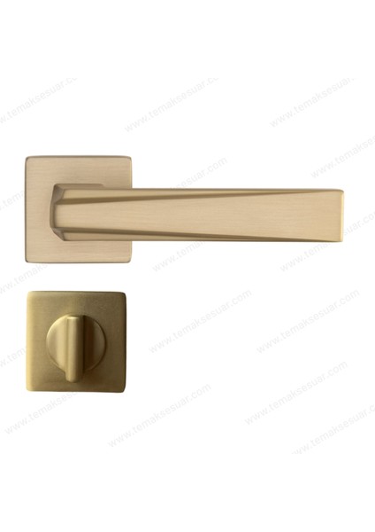 Rocca Rozetli Kapı Kolu Altın Saten Renk Wc Mandallı Rozet