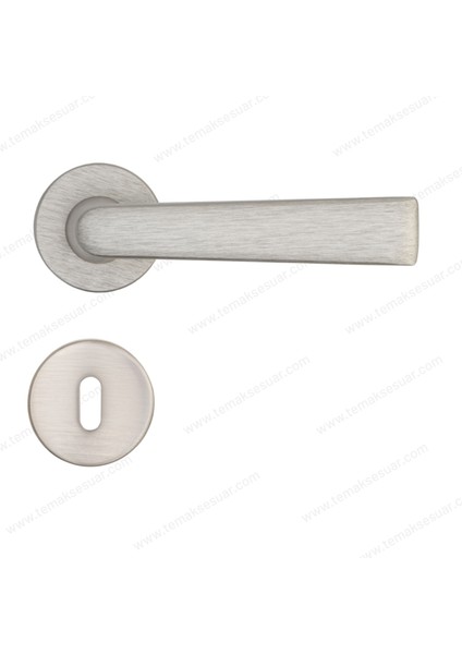 Arıel Rozetli Kapı Kolu Nikel Saten Renk Oda Rozetli