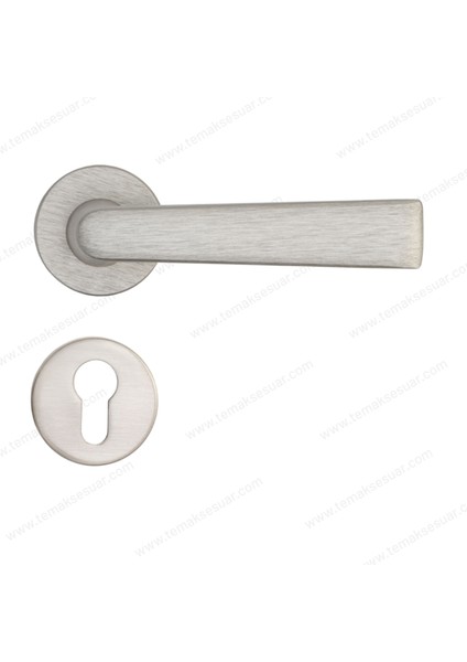 Arıel Rozetli Kapı Kolu Nikel Saten Renk Yale ( Dış Kapı Rozetli)